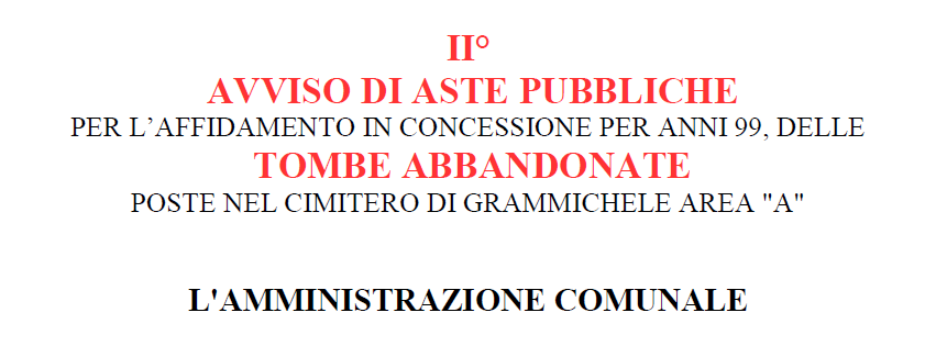 Grammichele asta cimitero